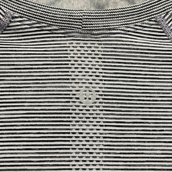 Lululemon Swiftly Speed Long Sleeve Top Tee White Black Stripe - Picture 5 of 8
